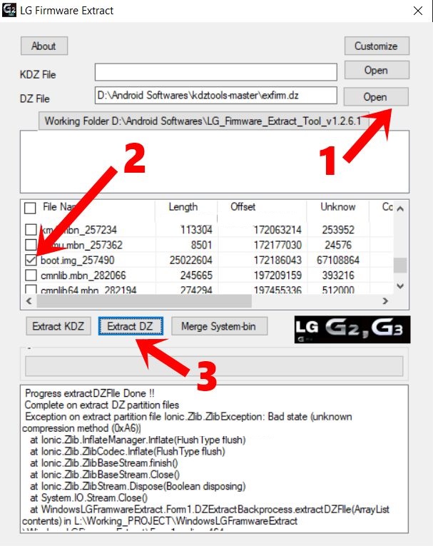 How to Extract Boot.img from LG KDZ or DZ Firmware