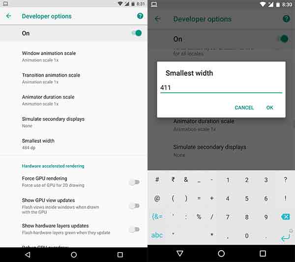 Change DPI Density on Android Non Rooted Developer Options