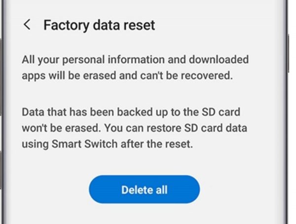 The factory reset