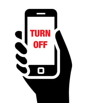 Turn off the phone immediately/ do not turn it back on