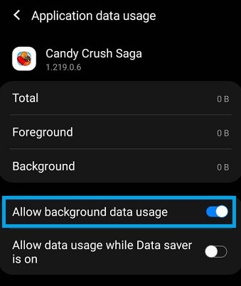 Disable Background Data Reduce Data Usage on Android